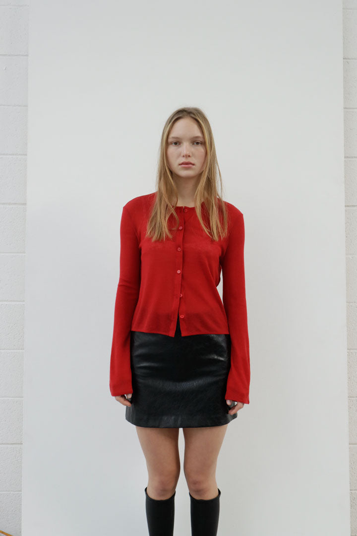 LYOCELL BAE CARDIGAN | red