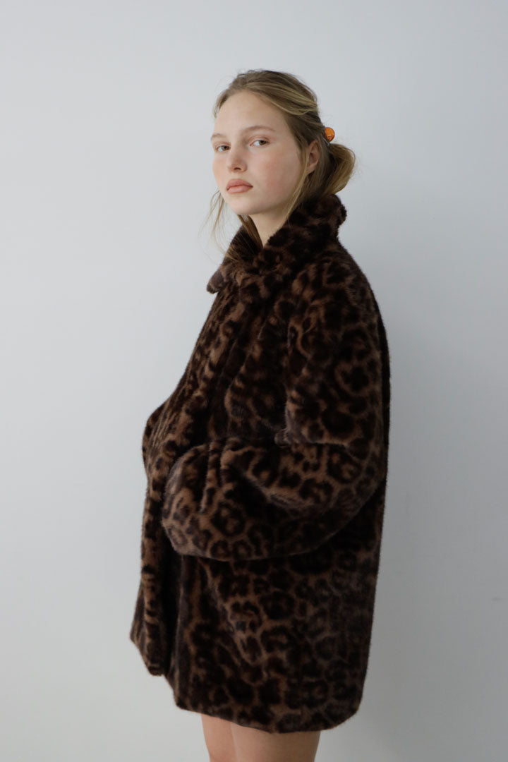 FAUX FUR HORA COAT | black