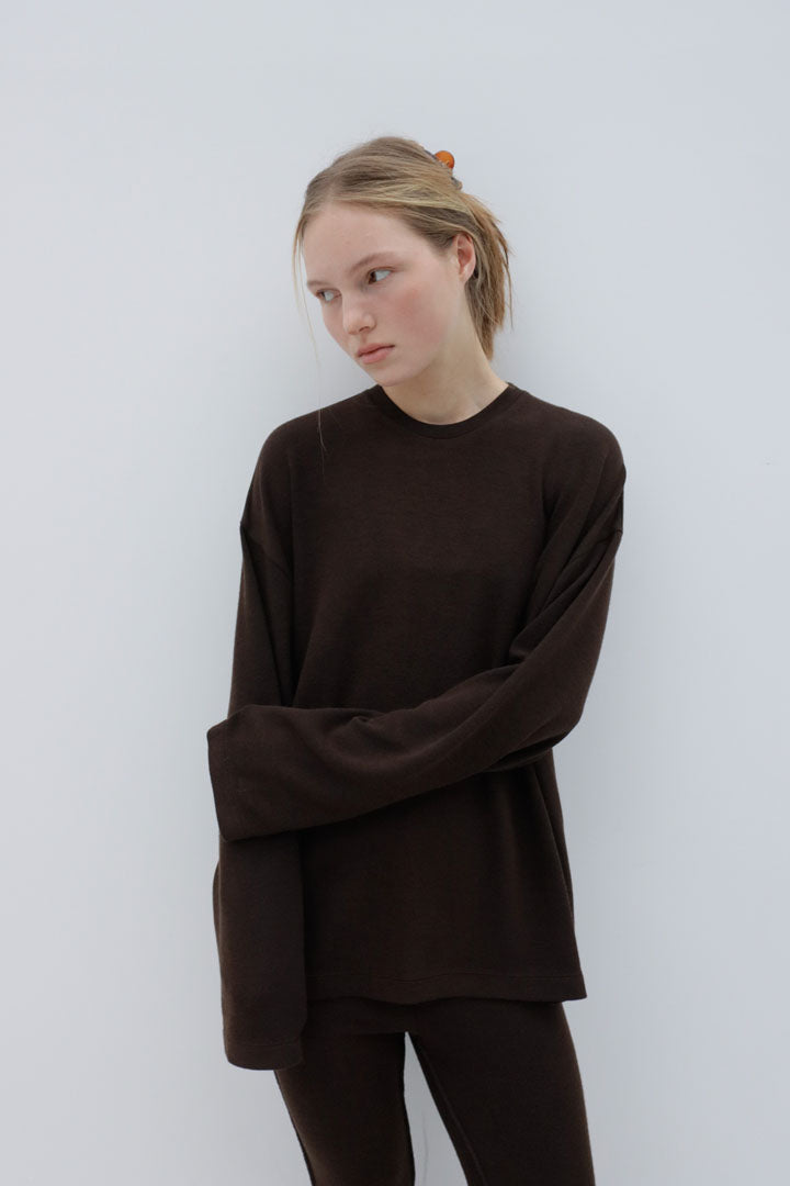 RECYCLED WARM TEE | brown