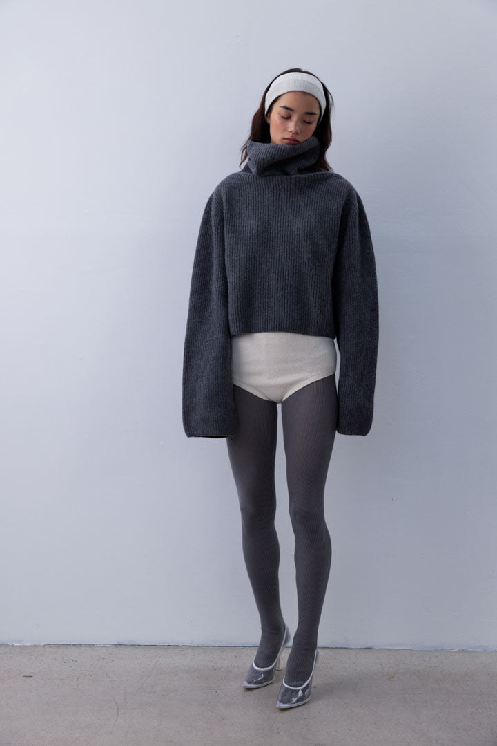 KIM CASHMERE-BLEND SWEATER | grey