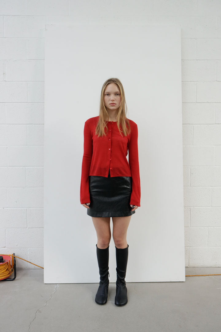 LYOCELL BAE CARDIGAN | red