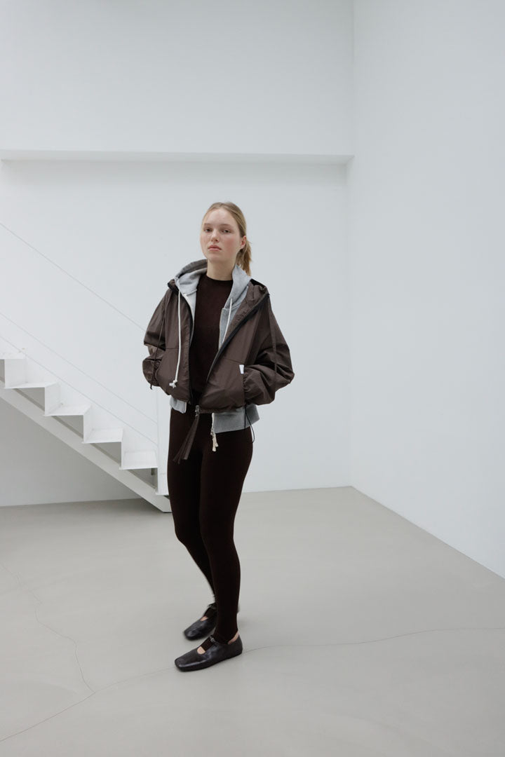 RECYCLED BARAM HOODIE JACKET | brown