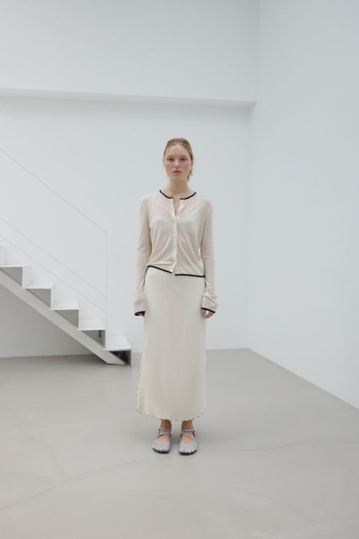 RECYCLED PETAL WRAP SKIRT | ecru