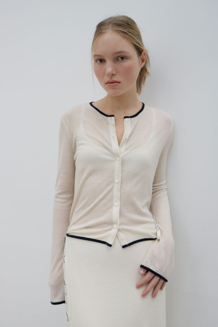 LYOCELL BAE CARDIGAN | ecru