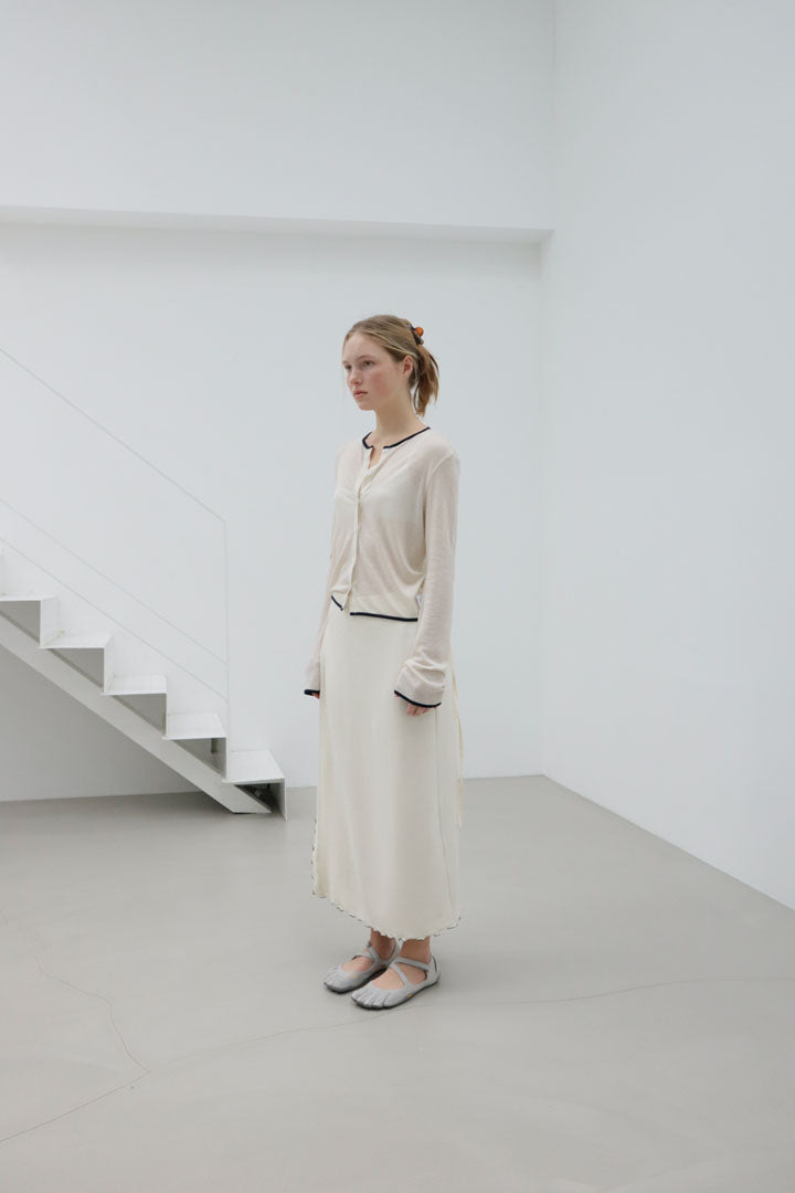 RECYCLED PETAL WRAP SKIRT | ecru