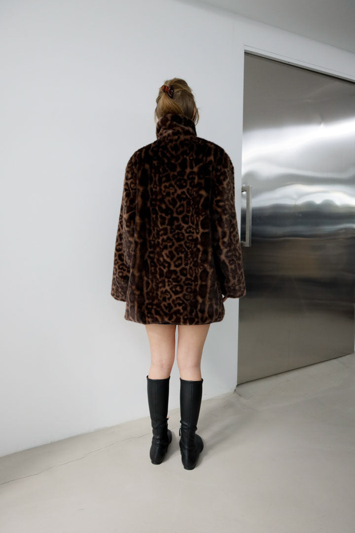 FAUX FUR HORA COAT | black